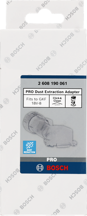 Bosch PRO tolmuimeja adapteri pakend.